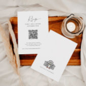 chique schuur | Minimalistische QR Code Bruiloft R RSVP Kaartje