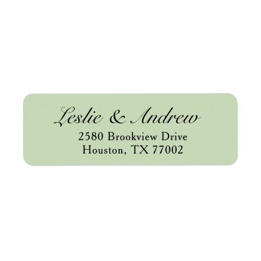Chique Script Aangepaste naam Bruiloft Retouradres Etiket (Voorkant)
