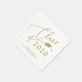 Chique Script Afstudeerder Aankondiging Gouden Gli Servet (Hoek)