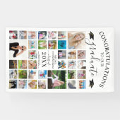 Chique Script Afstuderen 35 Fotocollage Wit Spandoek (Horizontaal)