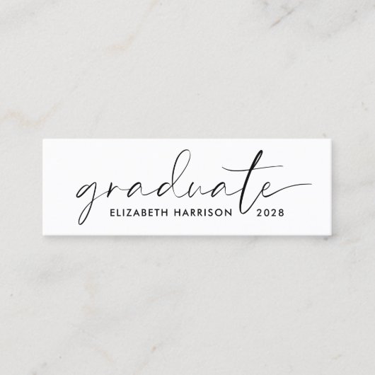 Chique Script Afstuderen naam Mini Visitekaartje (Voorkant)