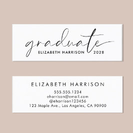 Chique Script Afstuderen naam Mini Visitekaartje