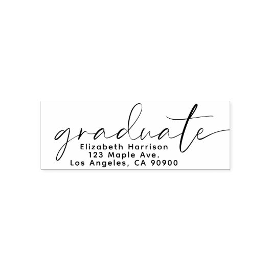 Chique Script Afstuderen Retouradres Zelfinktende Stempel (Design)