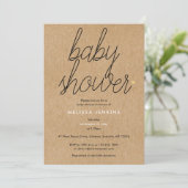 Chique Script Baby shower gouden harten rustieke k Kaart (Staand voorkant)