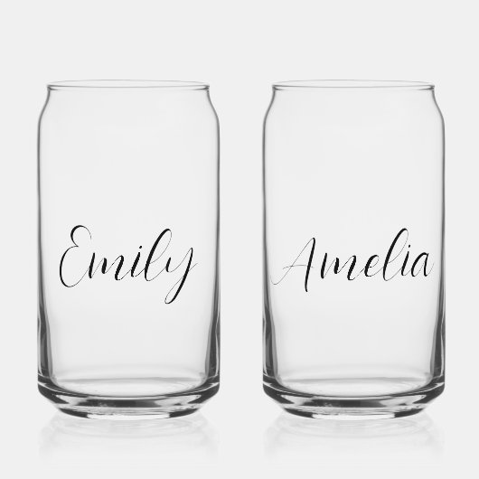 Chique Script Bachelorette bruiloft Blikvorm Glas (Voorkant)