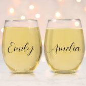 Chique Script Bachelorette Party Wijnglas Zonder Voet