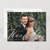 Chique script Bedankt Typografie Trouwkaart Briefkaart (Voorkant / Achterkant)
