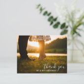 Chique script bruiloft Dank u foto briefkaart (Staand voorkant)