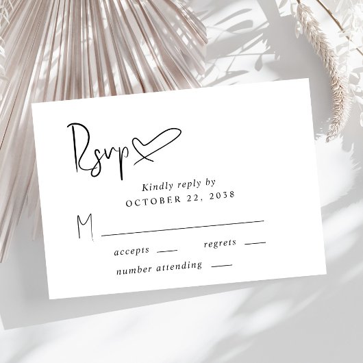 Chique Script bruiloft RSVP Kaartje