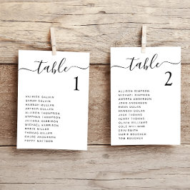 Chique Script Bruiloft Tafel Zittingkaart Kaart