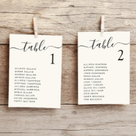 Chique Script Bruiloft Tafel Zittingkaart Kaart