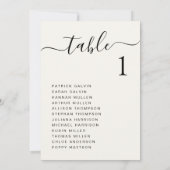 Chique Script Bruiloft Tafel Zittingkaart Kaart (Achterkant)