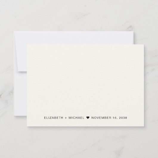 Chique Script Cream Bruiloft RSVP Kaartje (Achterkant)