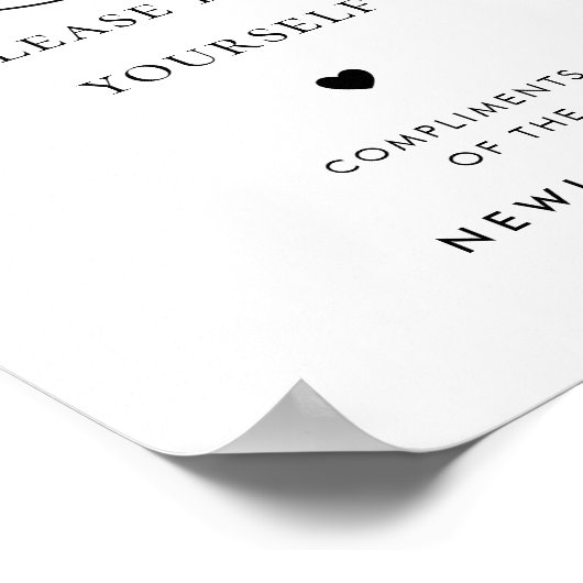 Chique Script Dames Badkamer Mand Bruiloft teken Poster (Hoek)