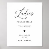 Chique Script Dames Badkamer Mand Bruiloft teken Poster (Voorkant)