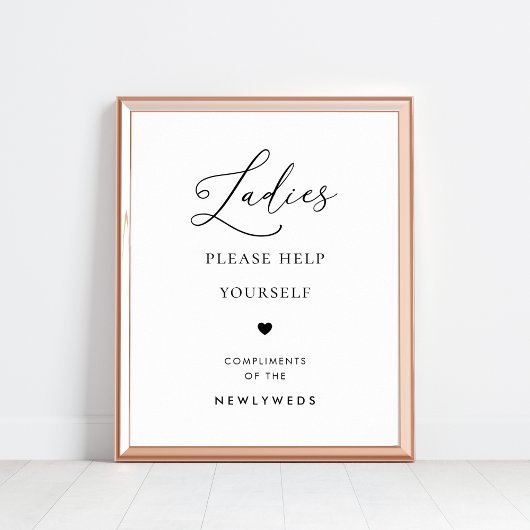 Chique Script Dames Badkamer Mand Bruiloft teken Poster