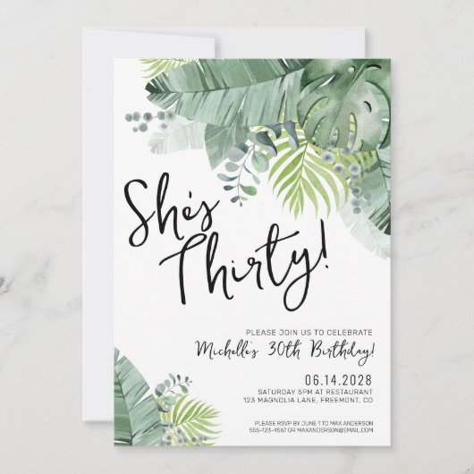 Chique script Dertig 30e verjaardag Kaart (Voorkant)
