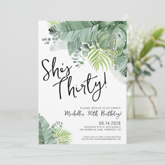 Chique script Dertig 30e verjaardag Kaart (Staand voorkant)