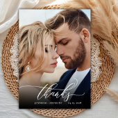 Chique Script Elegant 2 foto bruiloft dank u kaart