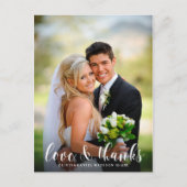Chique Script Elegant Wedding Dank u Foto Briefkaart (Voorkant)