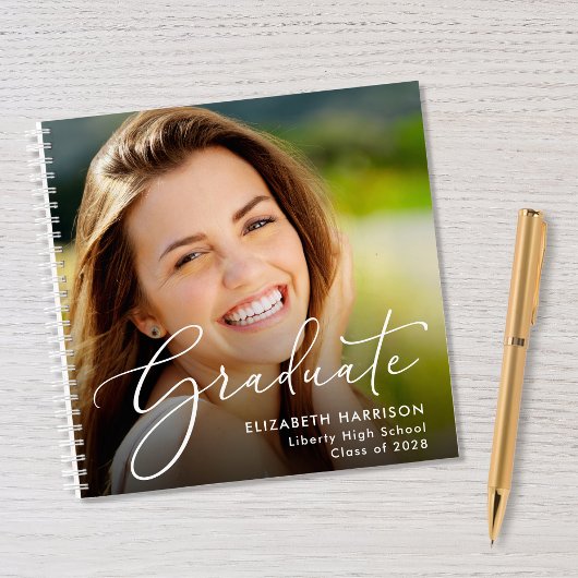 Chique Script Foto Afstudeerfeest Gastenboek Notitieboek