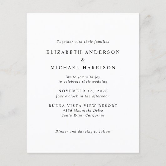 Chique Script Foto Bruiloft Uitnodiging (Achterkant)