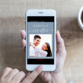 Chique Script Foto Dusty Blue Wedding Kaart