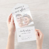 Chique Script Foto Overlay Bruiloft All In One Uitnodiging (Afscheurbaar)