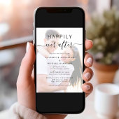 Chique Script Foto Overlay Dusty Blue Wedding Kaart