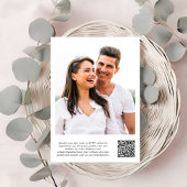 Chique Script Foto Overlay QR Code Bruiloft Kaart