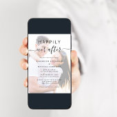 Chique Script Foto Overlay QR Code Cream Bruiloft Kaart