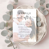 Chique Script Foto Overlay QR Code Cream Bruiloft Kaart