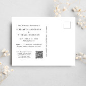 Chique Script Foto QR Code Save The Date Aankondigingskaart