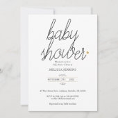 Chique Script Gold Hearts Baby shower / Sprinkle Kaart (Voorkant)