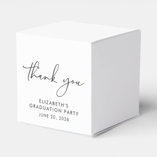 Chique Script Graduation Party Dank je Bedankdoosjes (Achterkant)