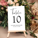 Chique Script Huwelijksreceptie Kaart<br><div class="desc">Chique huwelijksreceptie tafel nummerbord met "Tafel" in een stijlvol modern script,  het tabelnummer in klassieke serif typografie,  uw namen samengevoegd door een hart en uw ontvangstdatum. Creëer Elk tafelnummer tekenen en toevoegen aan uw winkelwagen een voor een,  dan check out zodra alle nummers in uw winkelwagen.</div>