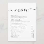 Chique Script Huwelijksreceptie Menu (Voorkant)