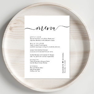 Chique Script Huwelijksreceptie Menu