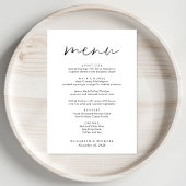 Chique Script Huwelijksreceptie Menu