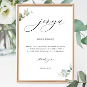 Chique Script Jenga Groen Bruiloft Gastenboek Sign Poster