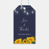 Chique Script Liefde & Bedankt Zonnebloem Rustieke Cadeaulabel (Voorkant)