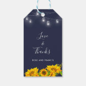 Chique Script Liefde & Bedankt Zonnebloem Rustieke Cadeaulabel (Achterkant)