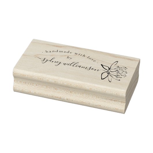 Chique Script Lotus Bloem Custom Handgemaakt Met L Rubberstempel (Stempel)