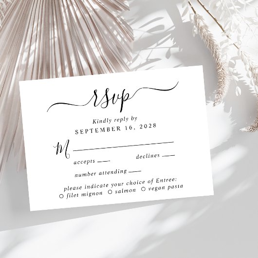 Chique Script Menu Keuze Bruiloft RSVP