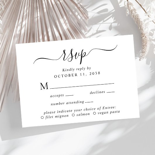 Chique Script Menu Keuze Bruiloft RSVP