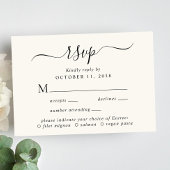 Chique Script Menu Keuze Crème Bruiloft RSVP