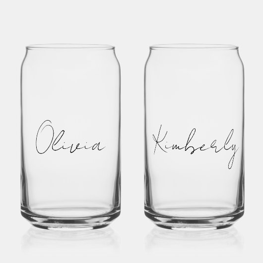 Chique Script Monogram Bachelorette Party Blikvorm Glas (Voorkant)