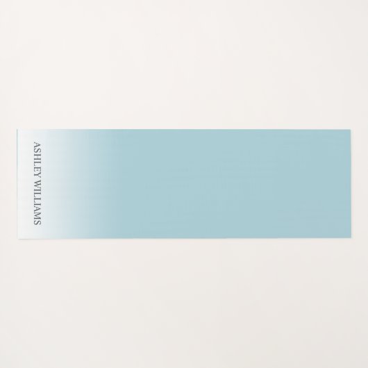 Chique Script Monogram Blauwe Glow Ombre Yoga Mat (Achterkant (horizontaal))