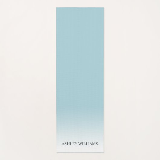 Chique Script Monogram Blauwe Glow Ombre Yoga Mat (Voorkant)