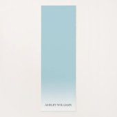 Chique Script Monogram Blauwe Glow Ombre Yoga Mat (Achterkant)